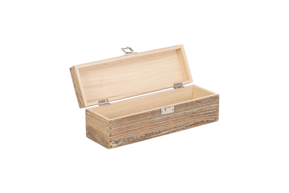 image 1 of Single Bottle Oak Effect Wooden Box | Brown | Brown | One Size | 1