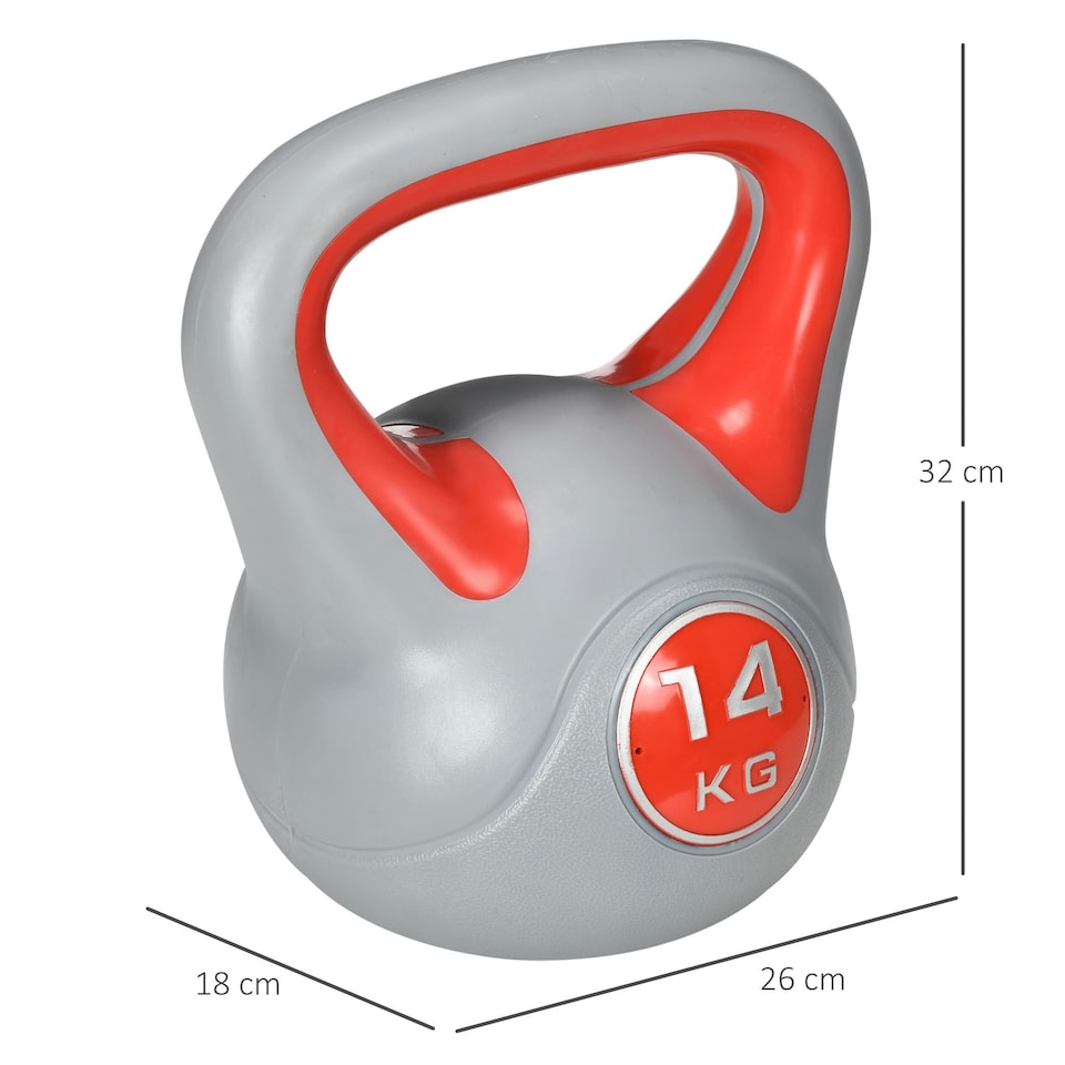 image 1 of SPORTNOW Kettle Bell with Handle for Home Gym Red | 14