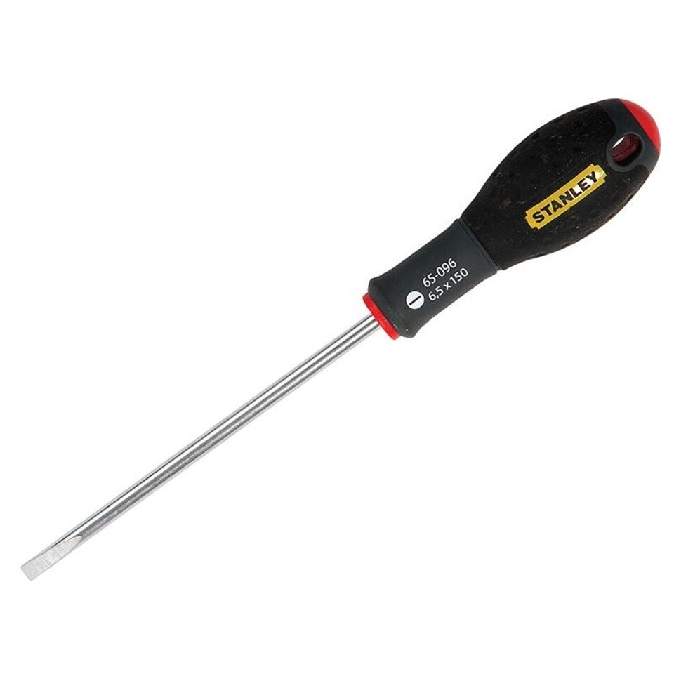 Stanley Hand Tools Fatmax Screwdriver, Parallel Slotted - Multi Colour - 6.5mm x 150mm