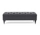 image 3 of 120cm Safar Ottoman bench with Storage and Turned Wooden Legs- Plush Velvet Shoes Bench - Steel Grey Chesterfield Storage Bench