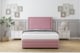 image 2 of Sloomy Ashford Pink Plush Divan Bed Base 2 Drawers Left Side With 26 Inch Strutted Headboard & 12 Inch Matching Footboard | Pink | Pink | King | 1