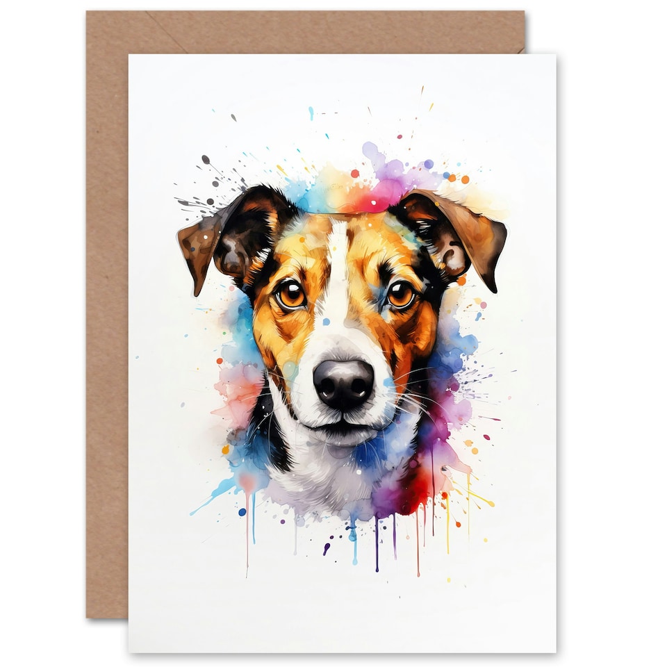 image 1 of Jack Russell Lovers Gift Watercolour Pet Art Card