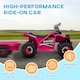 image 6 of HOMCOM Electric Quad Bike, 6V Kids Ride On All-Terrain with Back Trailer for Ages 18-36 Months - Pink