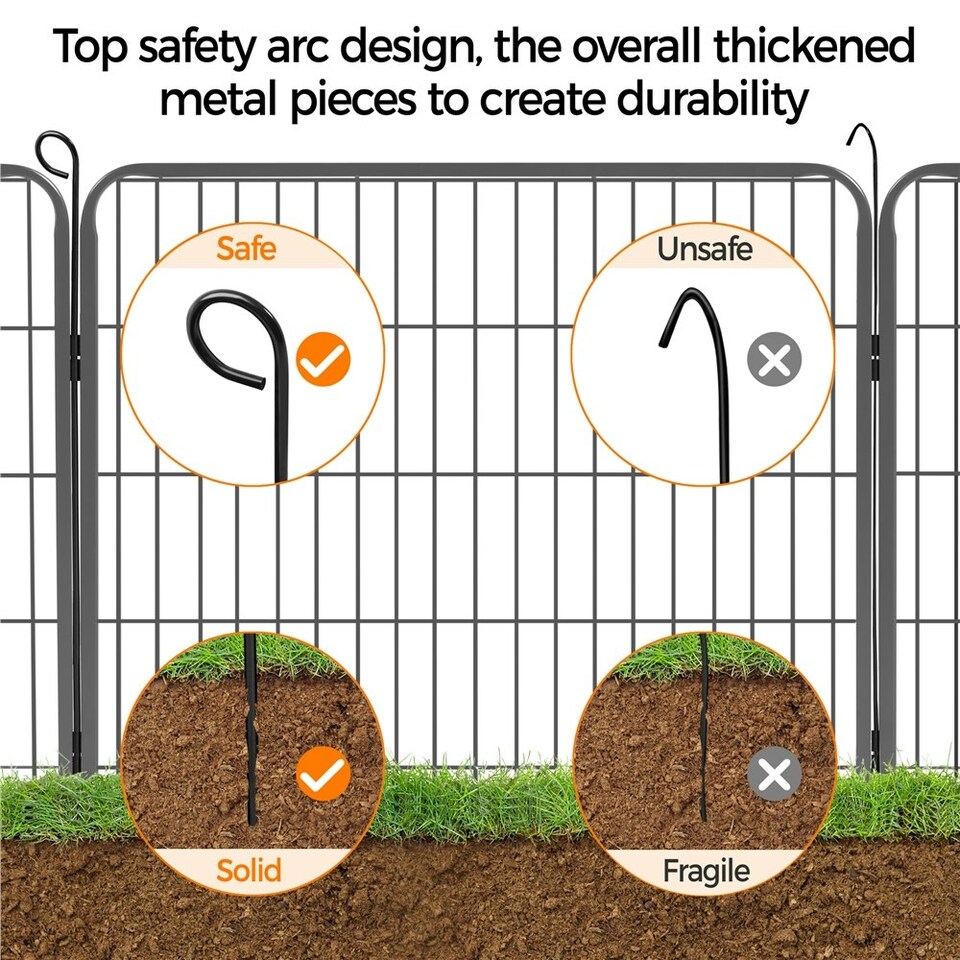 image 1 of Yaheetech 6 Metal Dog Playpen Panels, 80 × 80 cm Black