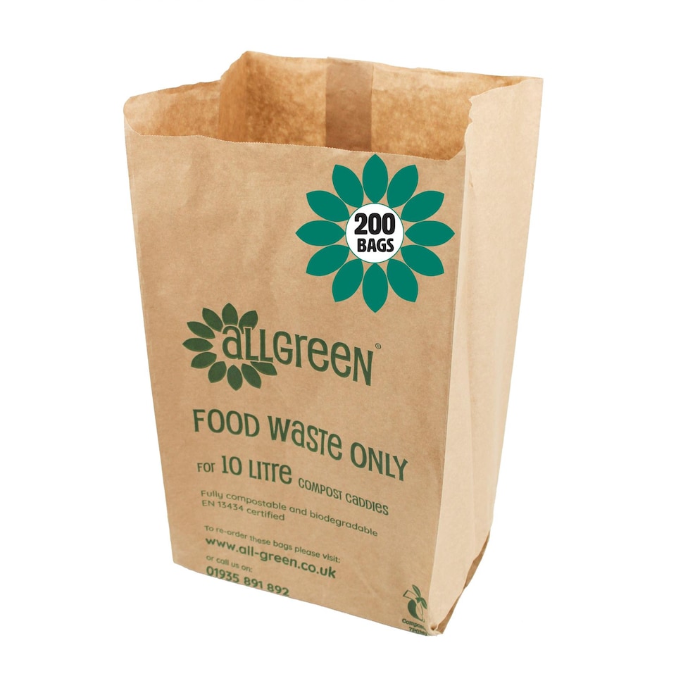 image 1 of 10L Paper Compostable Food Waste Caddy Liners (Medium) - 200 Bags