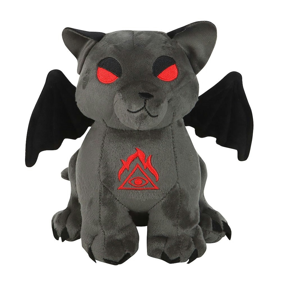 image 1 of Something Different Vampire Cat Plush Toy - Grey/Black/Red - One Size