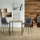 image 2 of Living and Home Set of 2 Modern Upholstered Velvet High Chairs Bar Stools
