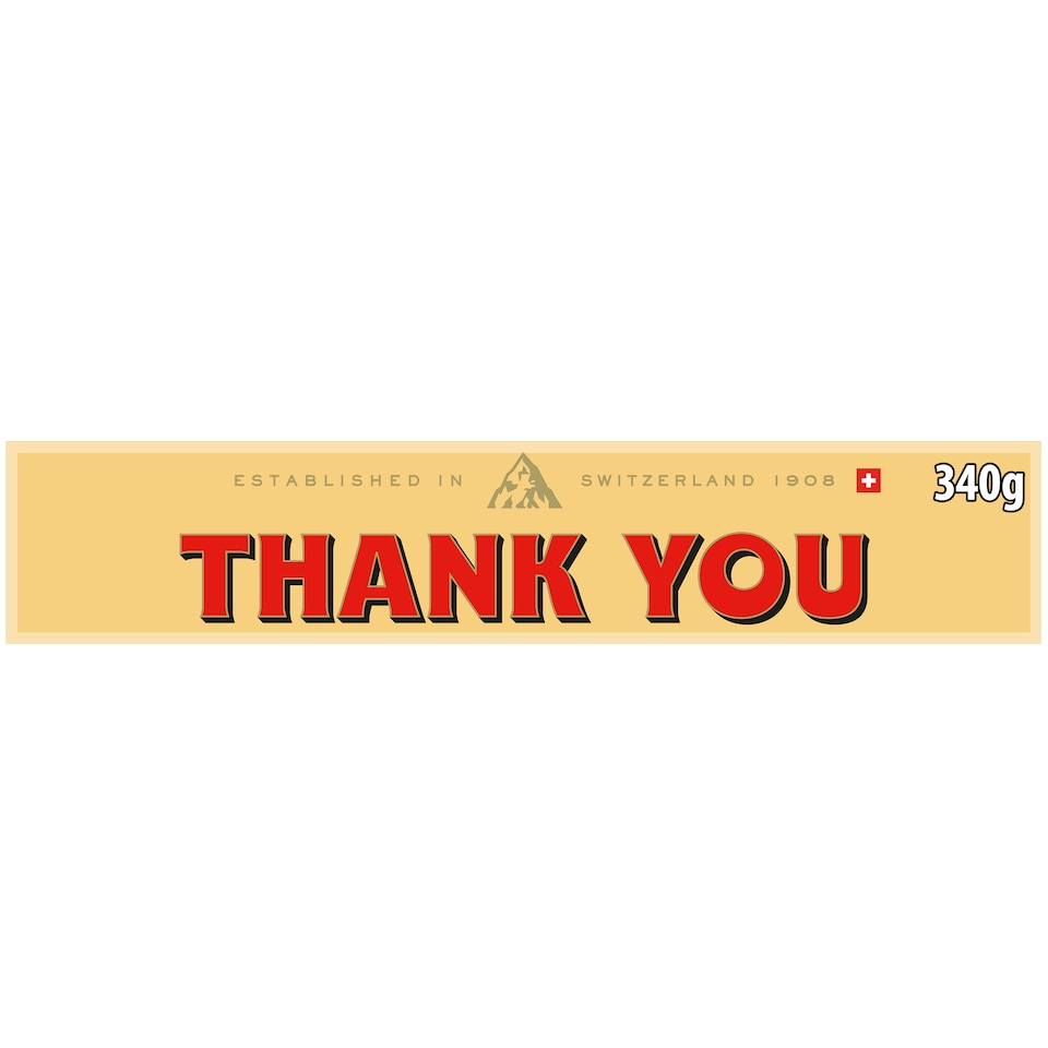 Toblerone Thank You Milk Gift Chocolate Gift Bar 340g