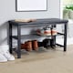 image 1 of Metal Shoe Bench with Storage Shelfs For Entryway Hallway Seating | Black