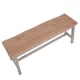 image 2 of Corona Live Edge Dining Bench - Double Seater Wooden Bench in Black or Grey Finish | Grey | Grey | One Size | 1