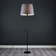 image 3 of ValueLights Modern Floor Lamp In Black Metal Finish With Extra Large Grey Light Shade