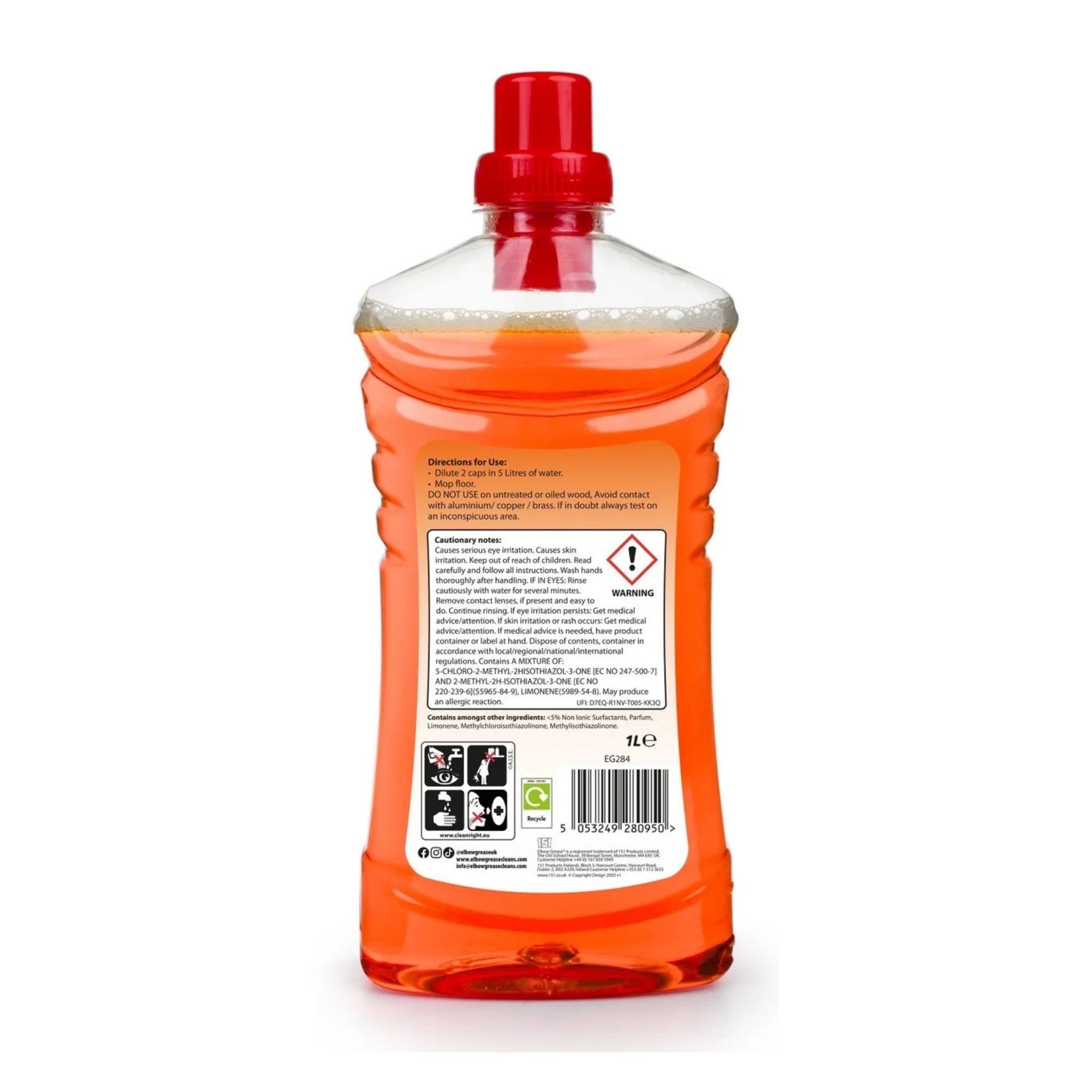 Elbow Grease 1L Orange Wood Floor Cleaner x3