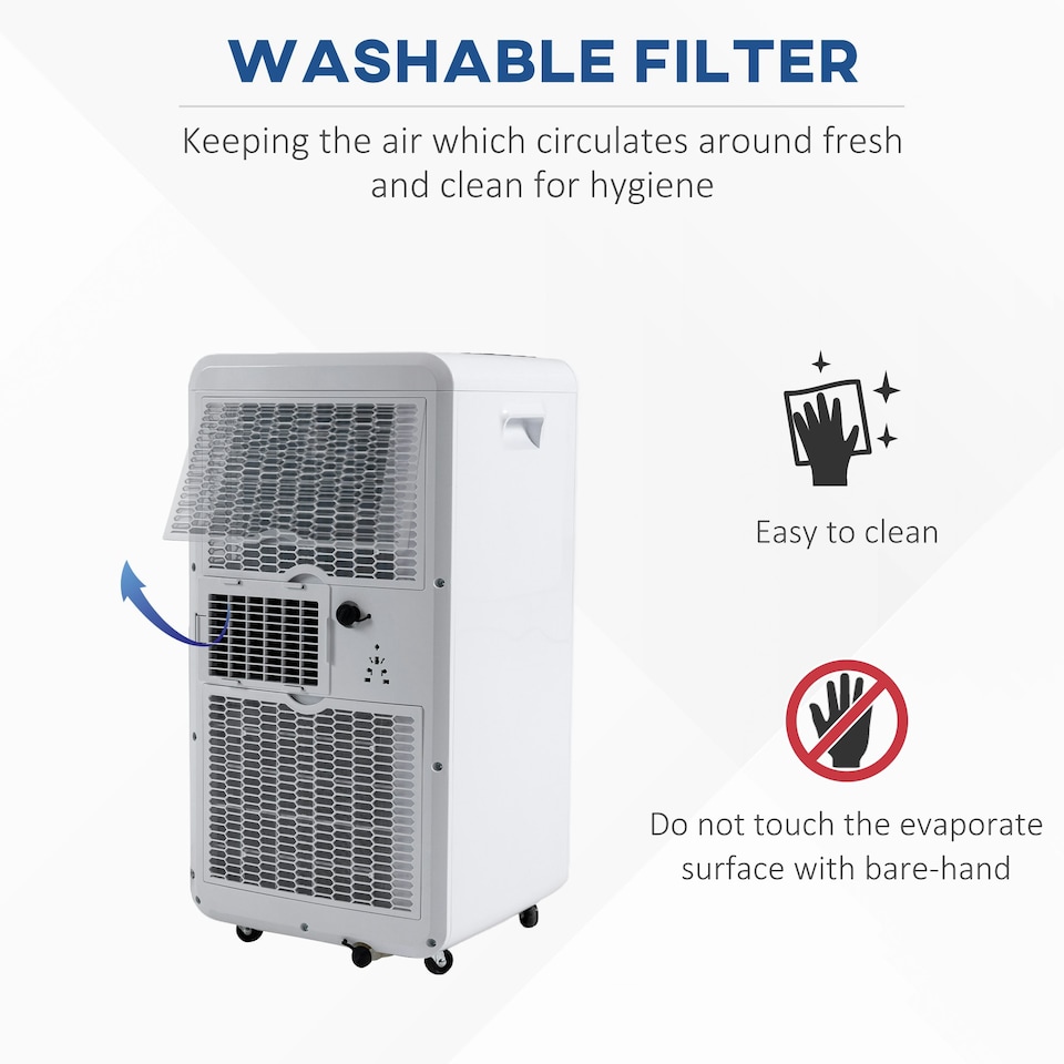 image 1 of HOMCOM 10000 BTU Mobile Portable Air Conditioner Room Ac Unit w/ RC, White
