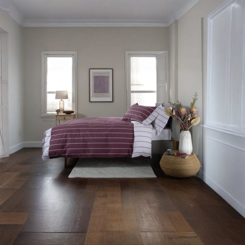 image 1 of TLC Pin Stripe Duvet Set | Red | Red | King | 1