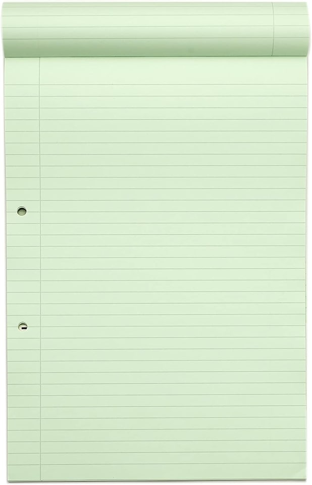 image 1 of Rhino 100 Page 8mm Lined with Margin Refill Pad Green A4 1 Pack