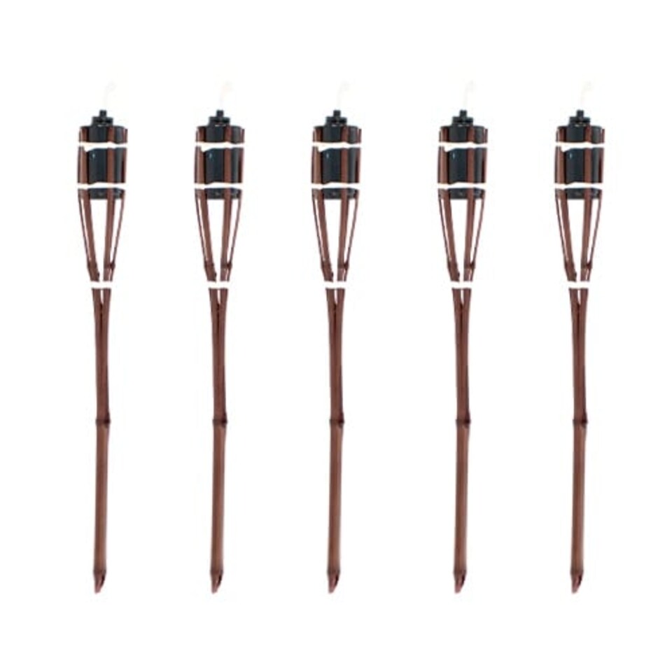 image 1 of Natural Dark Brown Bamboo Garden Torch 60cm - Pack of 5