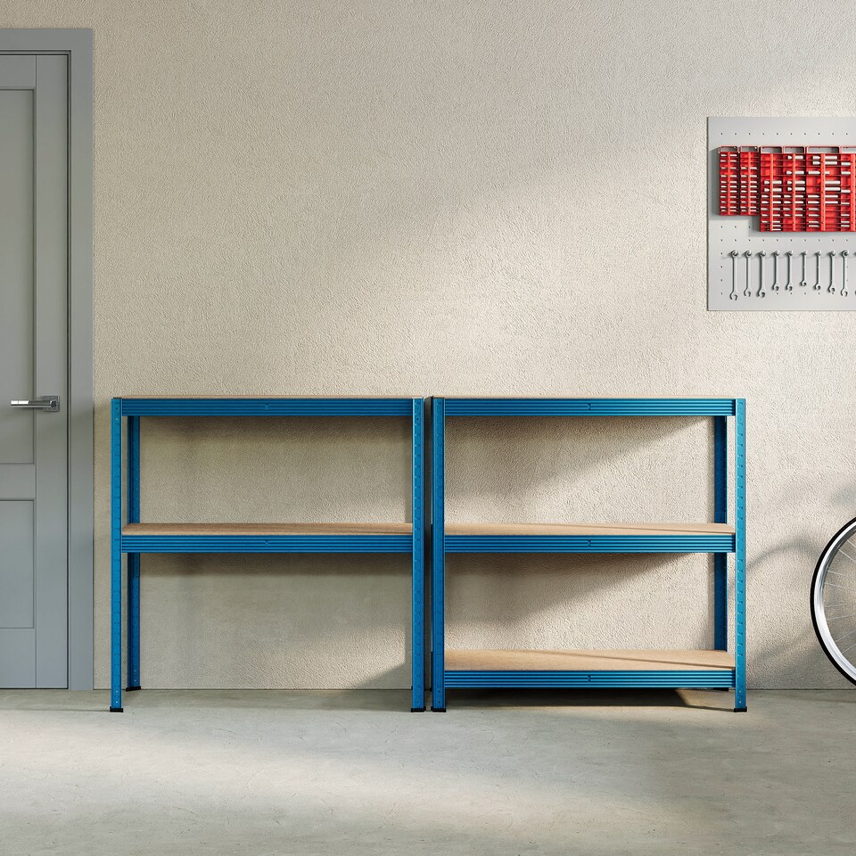 image 1 of Home Vida 5 Tier Garage Shelf Heavy Duty Boltless Shelving Storage Unit, Blue