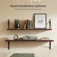 image 6 of Levede Floating Shelves Wall Wood Rustic with Brackets Vintage Brown Set of 3