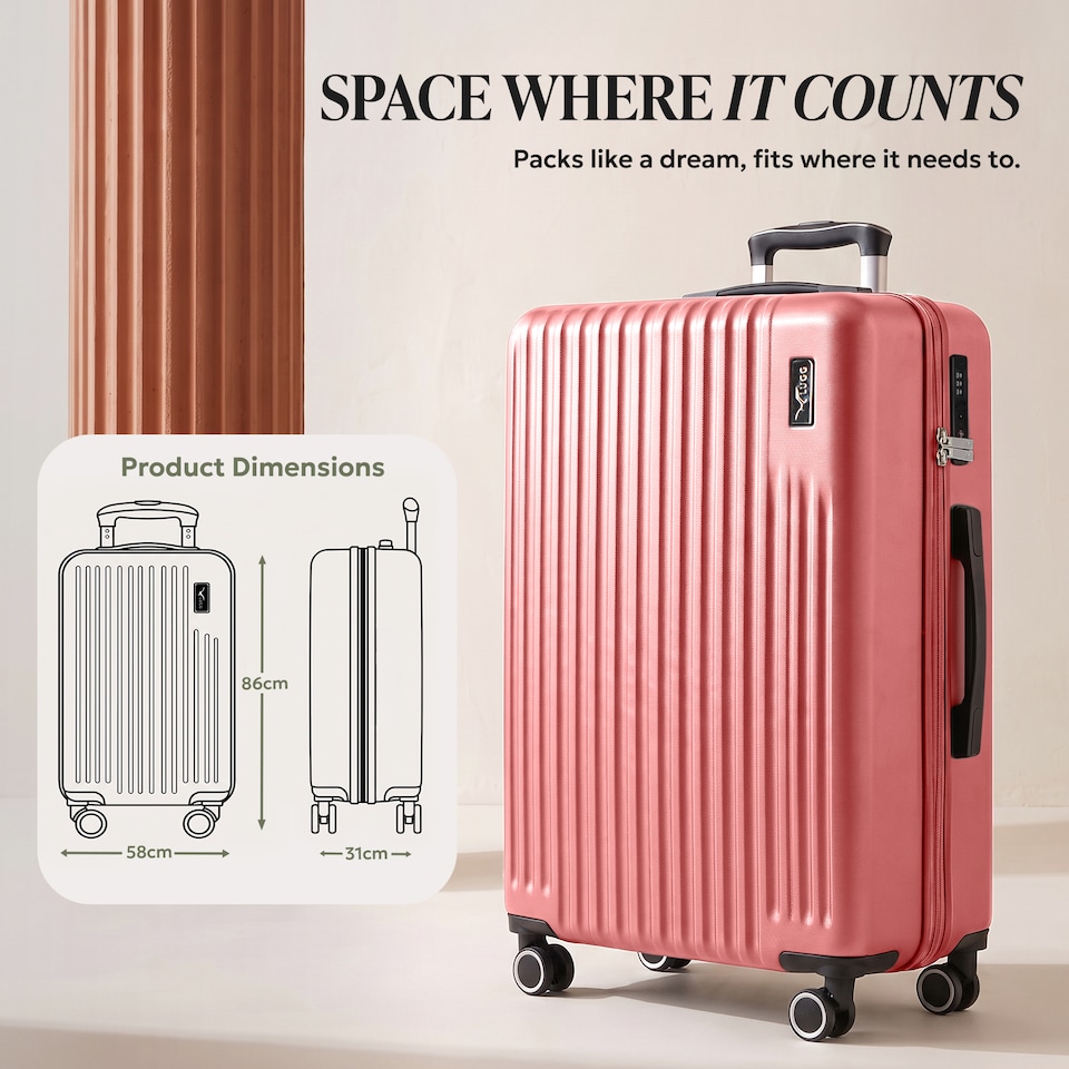 image 1 of Lugg Vacay Hard Shell Suitcase ABS 360 Spinner Wheels Water Resistant (86x58x31cm)