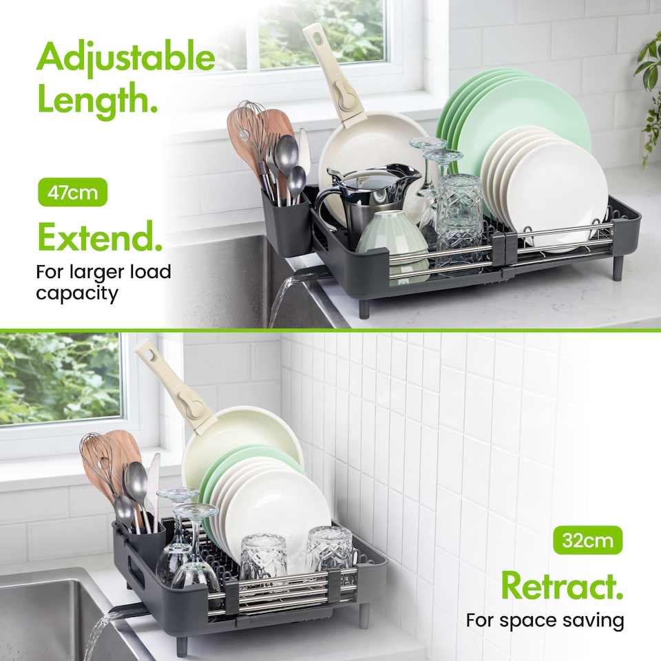 image 1 of Vonshef Dish Drainer Rack, Extendable Kitchen Draining Board
