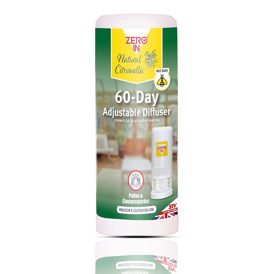 image 1 of Zero In 60 Day Citronella Diffuser Adjustable Release Portable Insect Repellent Air Freshener Indoor Outdoor 40m3 Travel
