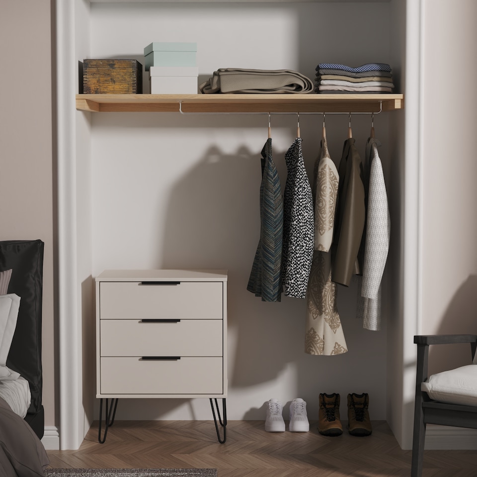 image 1 of Osaka 3 Drawer Midi Chest of Drawers in Kashmir Matt (Ready Assembled) | Cream | Kashmir Matt