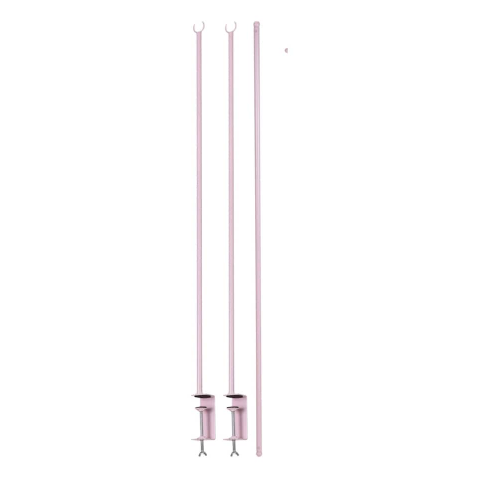 image 1 of Metal Hanging Over table Display Rod with Clamp | Pink | 1