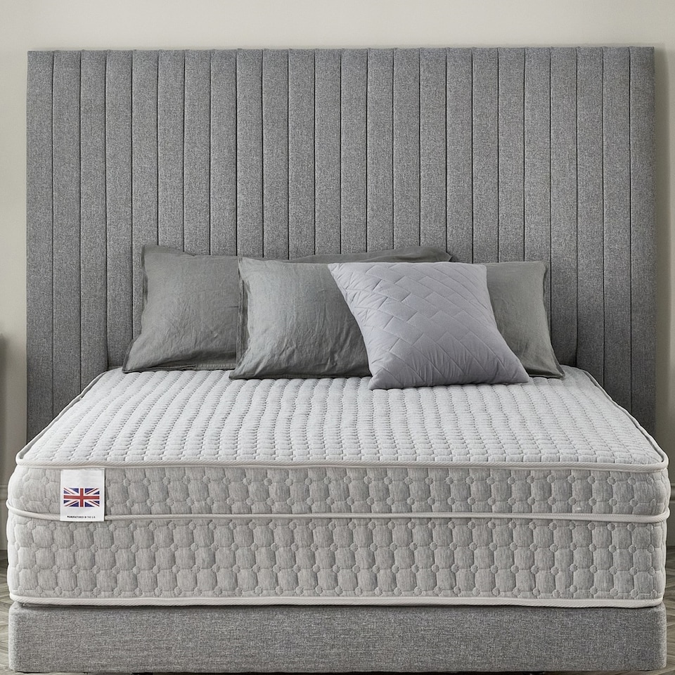 image 1 of Grey Bubble Pocket Spring Mattress with Memory Foam - Medium Firm | White | White | Double