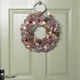 image 8 of 36cm Frosted Hanging Christmas Wreath with Red Jingle Bells & Wooden Stars