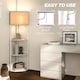 image 5 of HOMCOM Corner Modern Floor Lamp with Shelves for Living Room, Bedroom, White