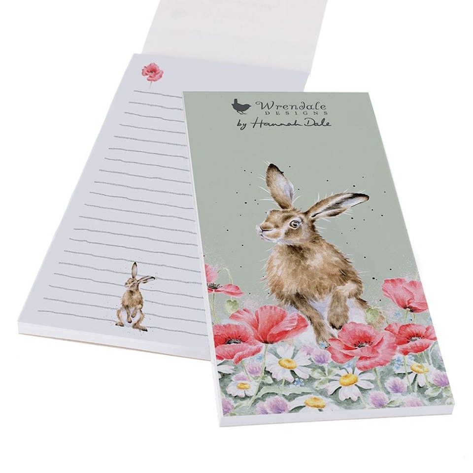Wrendale Designs Hare and Poppy Magnetic Shopping List Pad