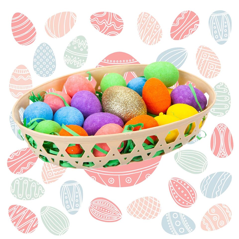 image 1 of PMS Easter Basket Golden Egg Hunt Set 4.5cm x 20.5cm Multicolour