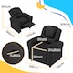 image 7 of HOMCOM Kids Recliner Chair w/ Cup Holder, PU Leather Children Lounger, Black | Black | Black