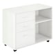 image 1 of HOMCOM Freestanding Storage Cabinet w/ 3 Drawers 2 Shelves 4 Wheels Office White