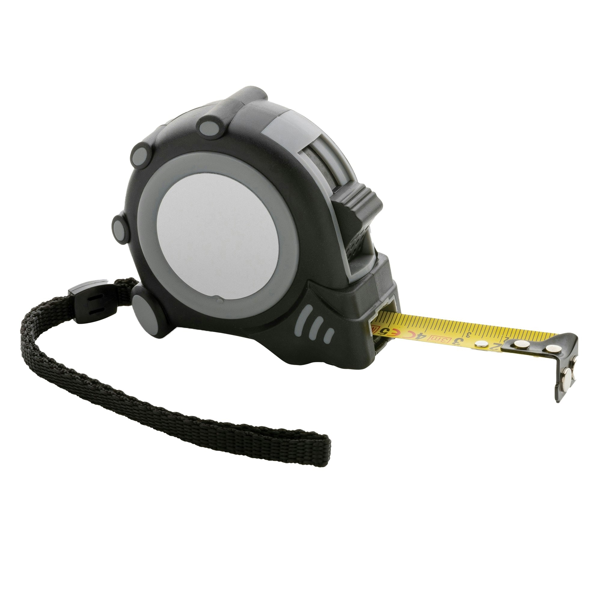 XD Collection Gripped Recycled Plastic Tape Measure - Grey - 5m x 19mm