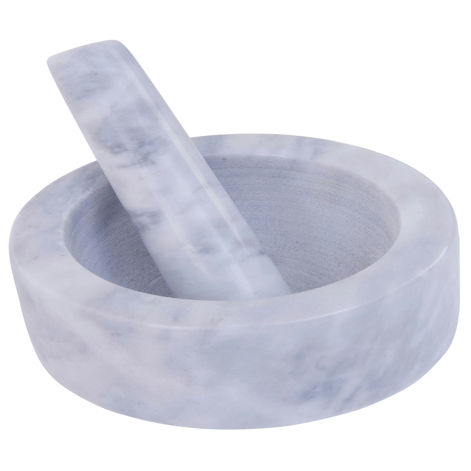 image 1 of Interiors By Premier 250ml Grey Marble Mortar And Pestle, Durable Natural Stone Grinder For Kitchen Use
