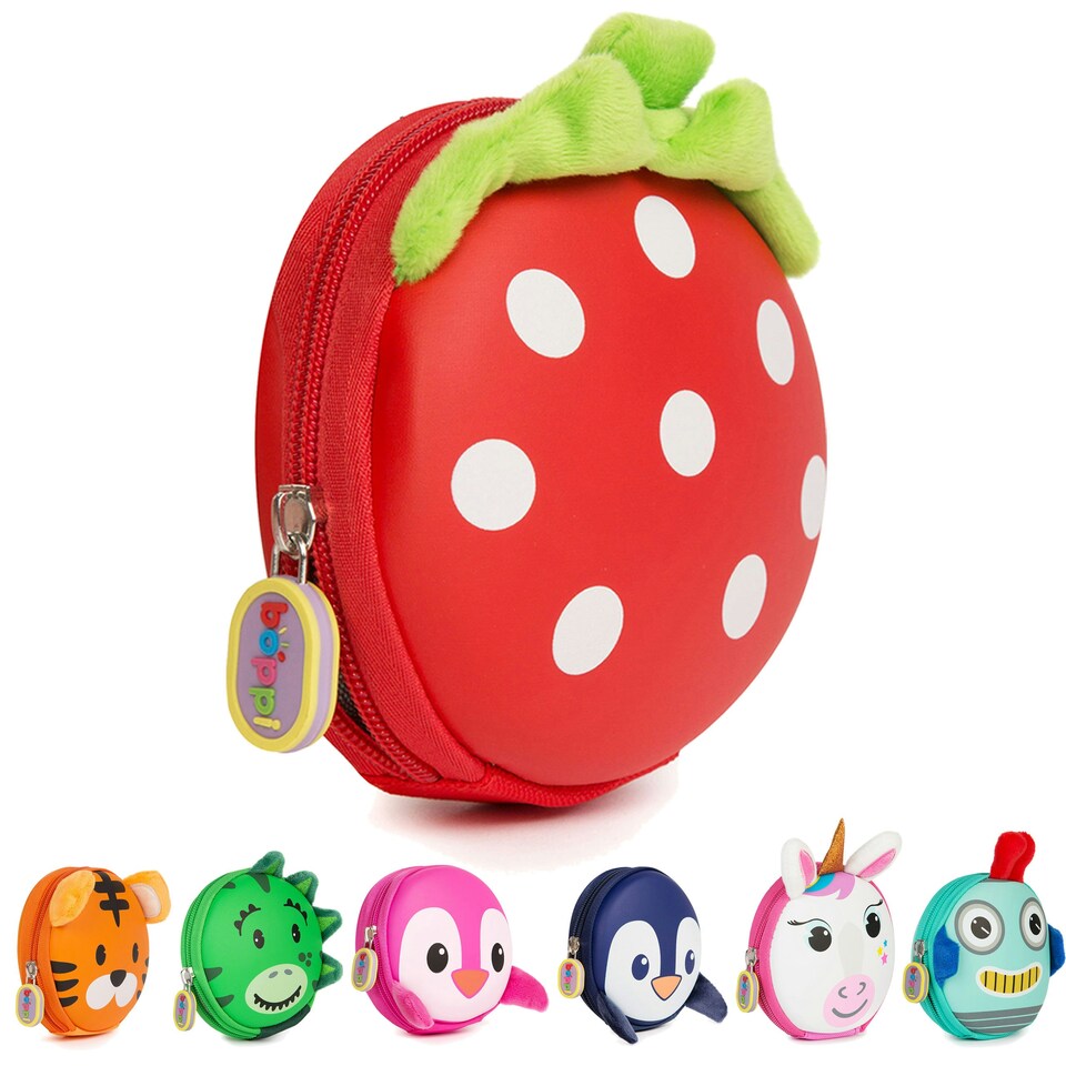 image 1 of boppi Tiny Trekker Keychain Pouch - STRAWBERRY