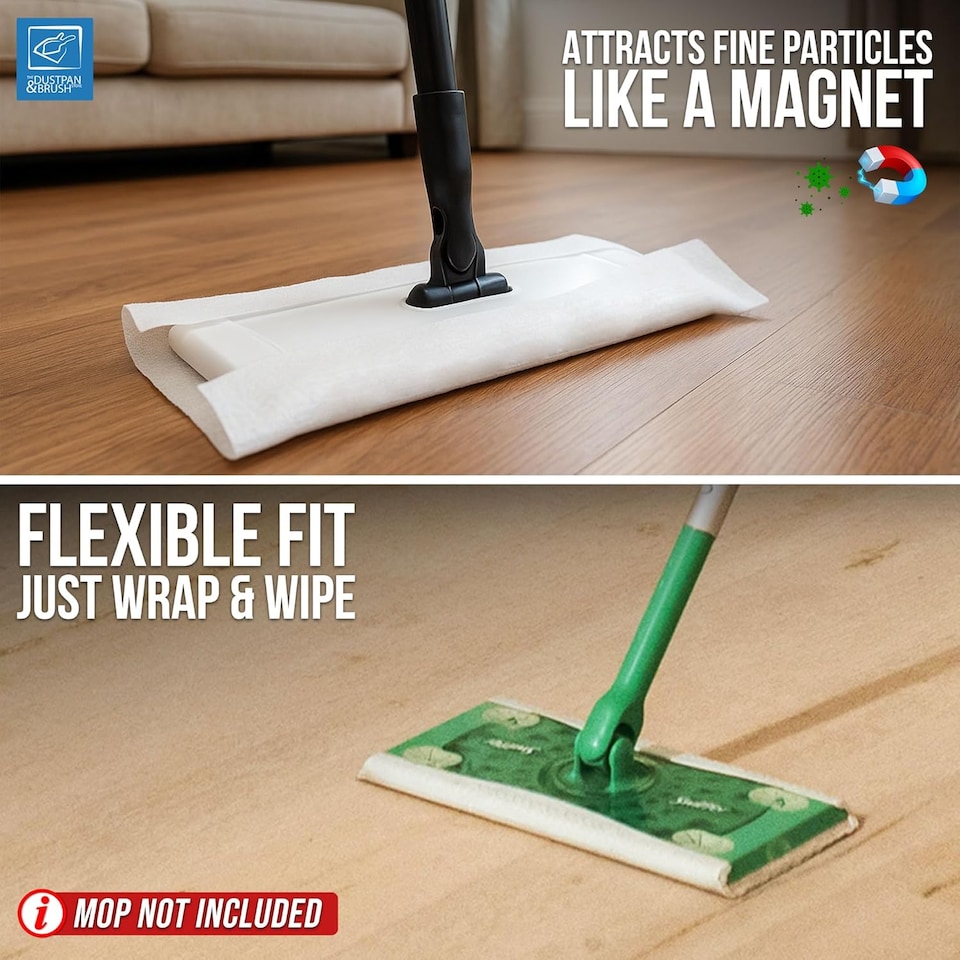 image 1 of Dry Floor Cleaning Wipes for Static Floor Mops Compatible with Flash Mop