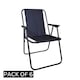 image 8 of 6 Pack Black Folding Canvas Camping / Festival / Outdoor Chairs with Plastic Arm Rests | Black | Black