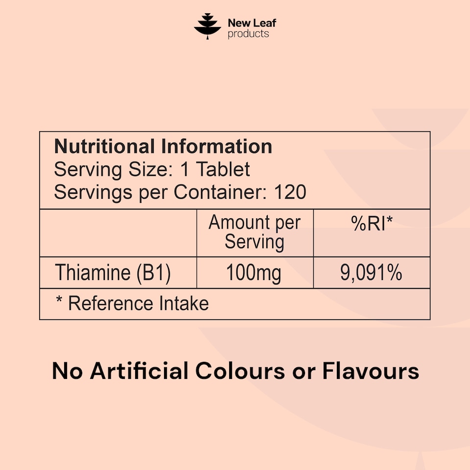 image 1 of Vitamin B1 Tablets Thiamine Supplement High Strength 100mg