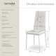 image 6 of Dining Chair Set - high backrest, slim steel legs & rhinestone highlights - Set of 8 White