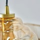 image 2 of ValueLights Antique Brass Pendant Ceiling Light with Rippled Amber Glass Shade