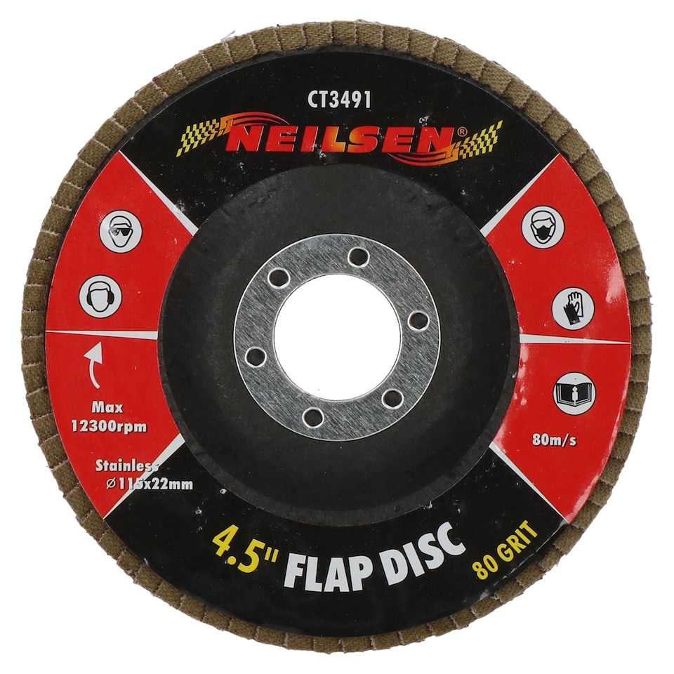image 1 of 80 Grit Flap Discs Sanding Grinding Rust Removing For 4-1/2" Angle Grinders 1pc