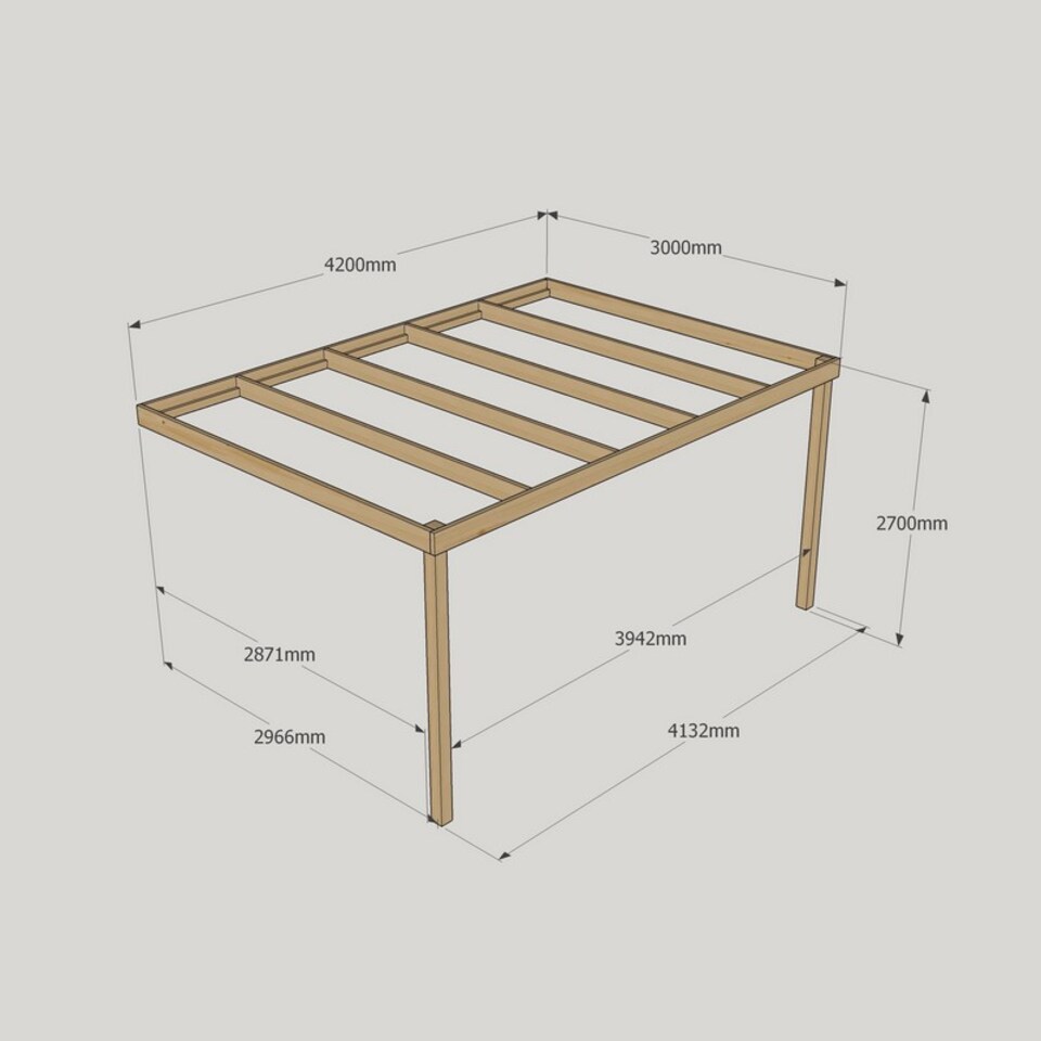 image 1 of Wall Mounted Box Pergola - Wood - L300 x W420 x H270 cm - Light Green
