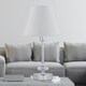 image 2 of Chrome Jewelled Table Lamp with Ivory Off White Shade Chrome | Red