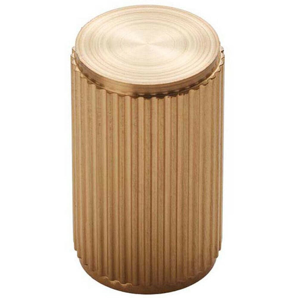 Loops Lined Cylindrical Cupboard Door Knob - 18mm Dia - Satin Brass Cabinet Handle in Metallics