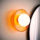 image 3 of ValueLights Newbury Amber Glass IP44 Flush Wall Light and Bulb | Orange