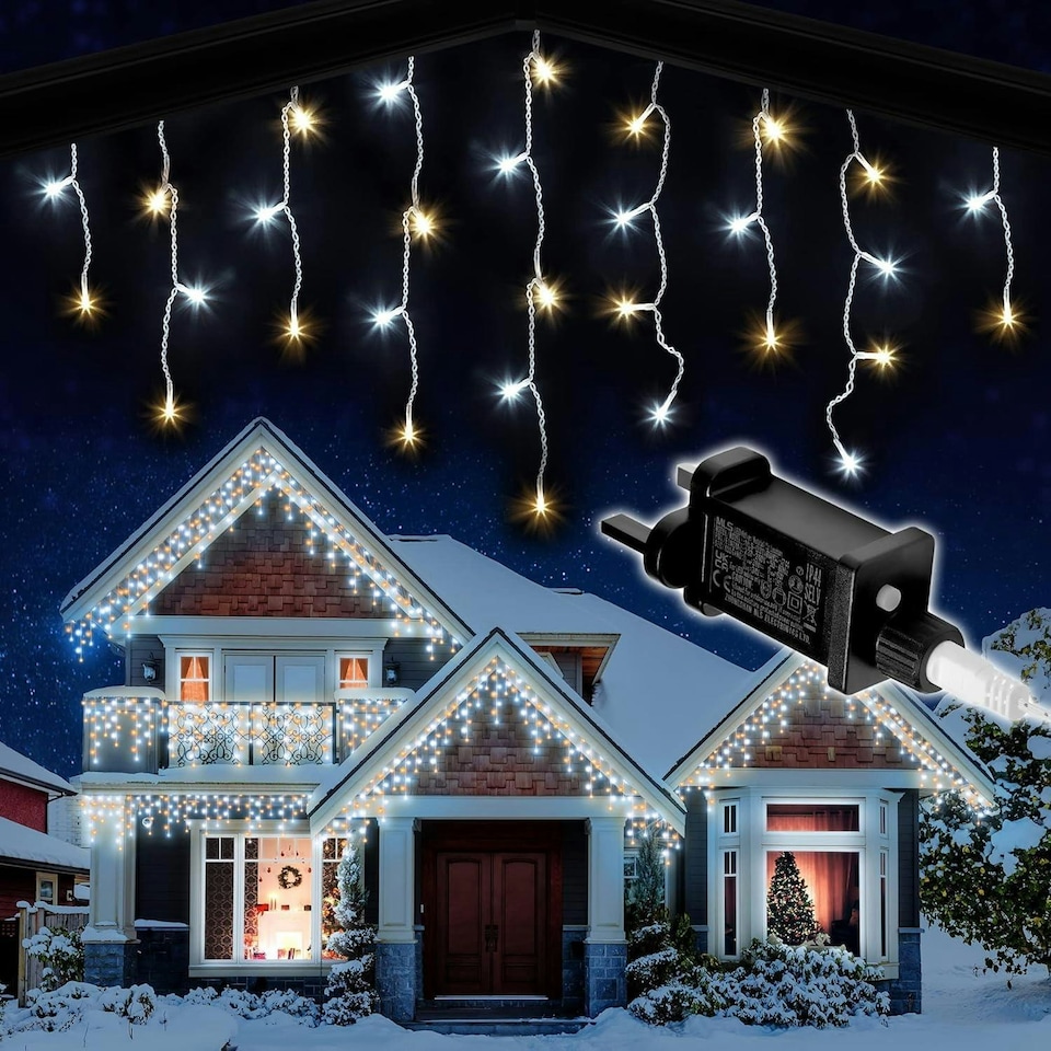 image 1 of 720 White & Warm White LED Connectable MF Icicle String Lights - 15m