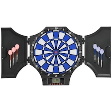 SPORTNOW Electronic Dartboard Set with 31 Games, 285 Programs, Cabinet, 6 Soft Tip Darts, 6 Spare Tips, LCD Scoring Indicator for Party, Game Night, Gift