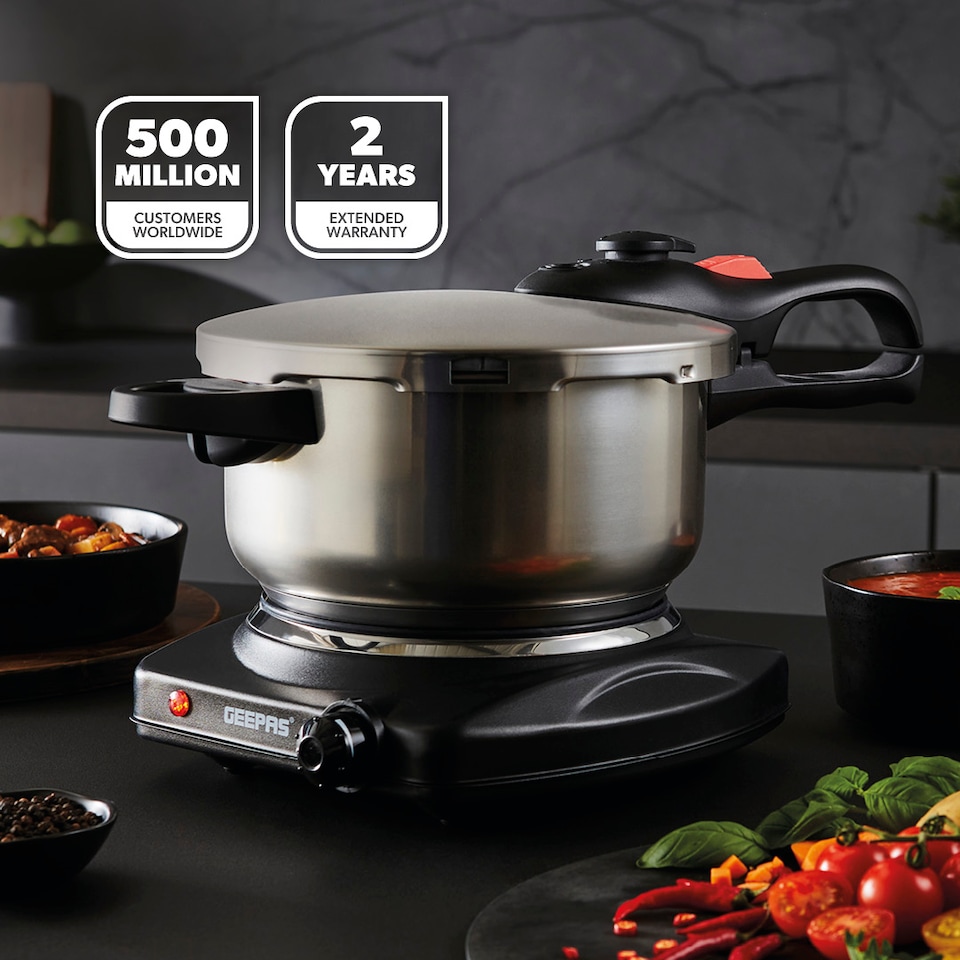 image 1 of GEEPAS 4L Stainless Steel Pressure Cooker